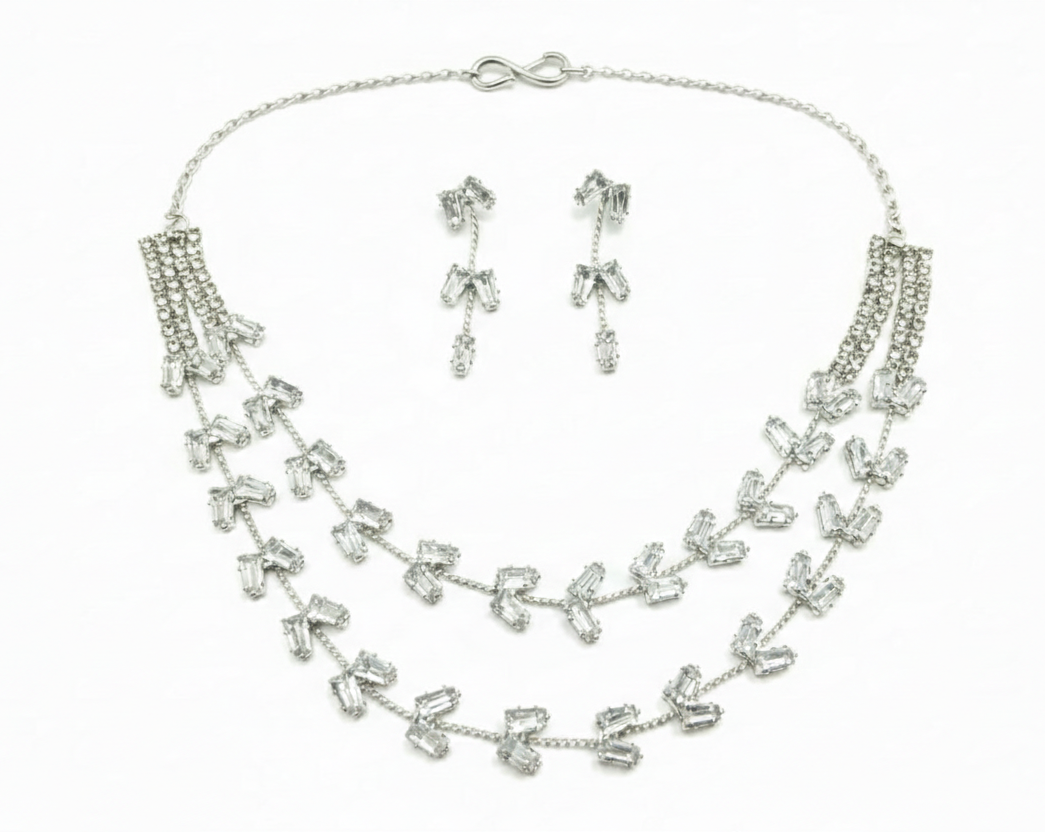 Naik Creation – Delicate Diamond Layered Necklace Set