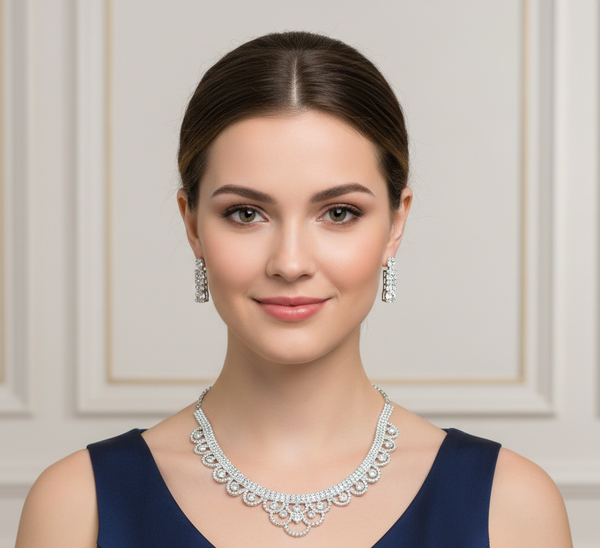 Naik Creation – Classic Diamond Elegance Necklace Set