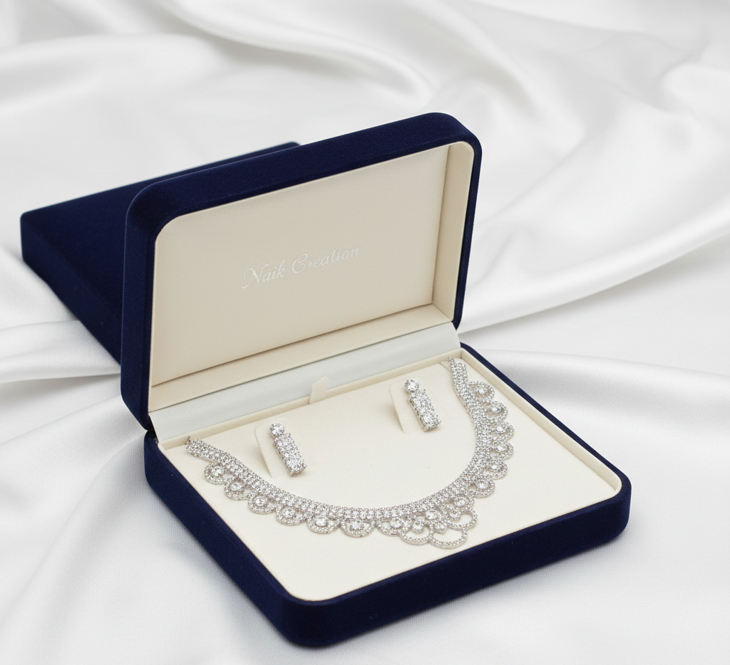 Naik Creation – Classic Diamond Elegance Necklace Set