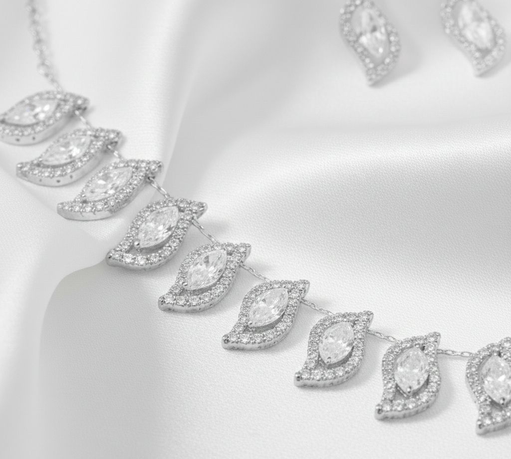 Naik Creation – Luxe Diamond Statement Necklace Set