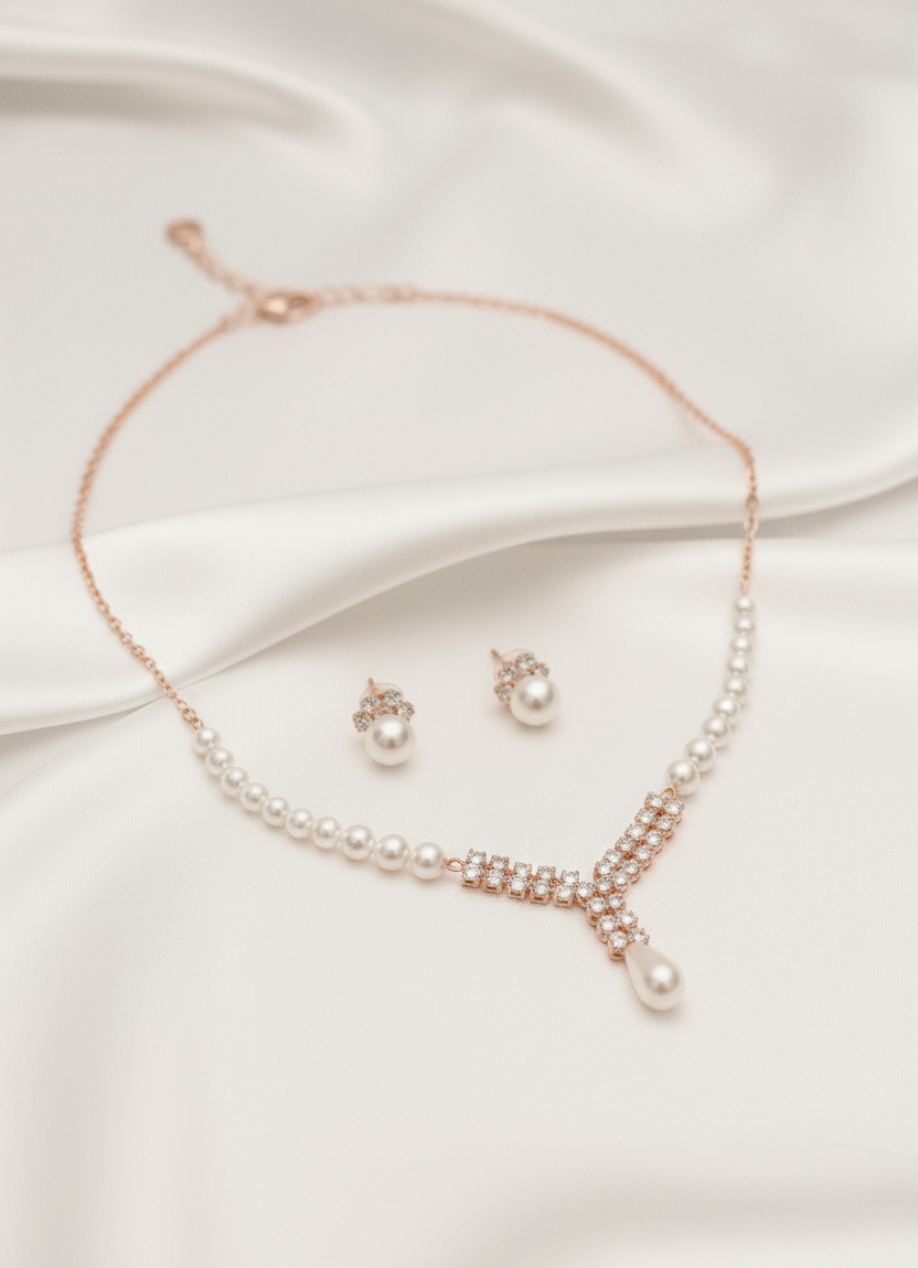 Naik Creation – Royal Pearl Diamond Necklace Set