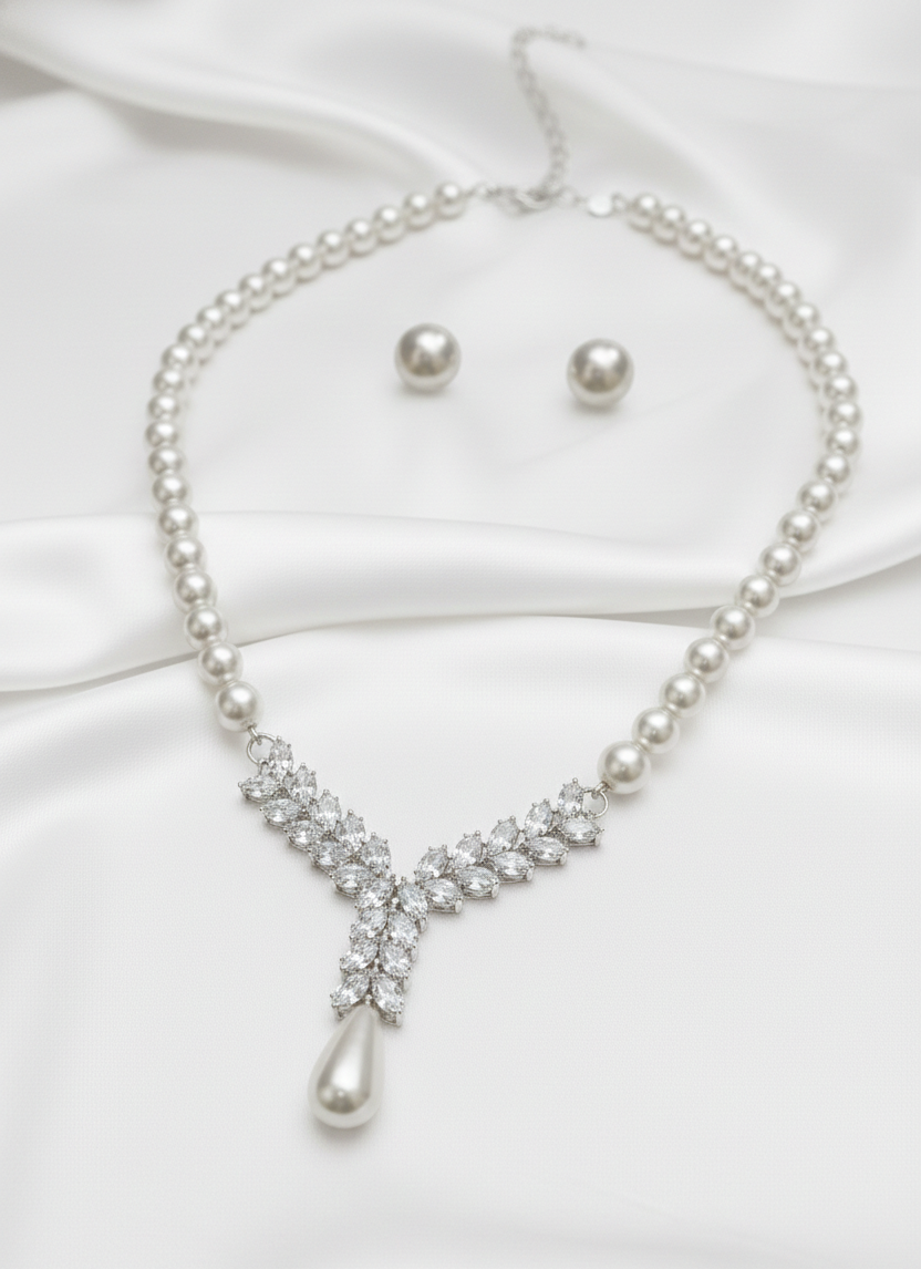 Naik Creation – Classic Pearl Drop Necklace Set